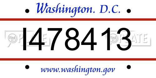 I478413 District Of Columbia License Plate