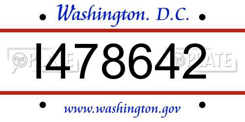 I478642 District Of Columbia License Plate