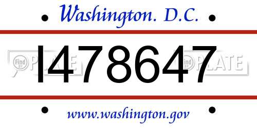 I478647 District Of Columbia License Plate