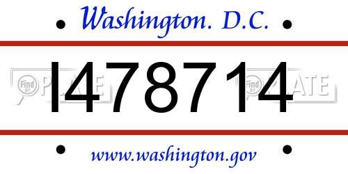 I478714 District Of Columbia License Plate