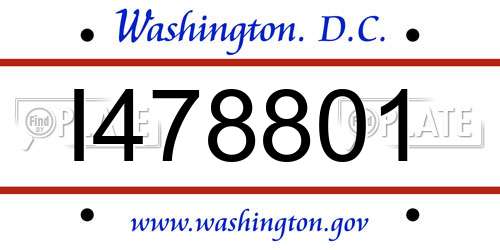 I478801 District Of Columbia License Plate