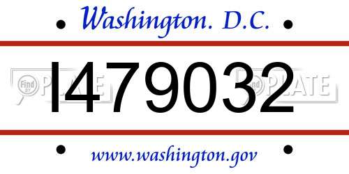 I479032 District Of Columbia License Plate