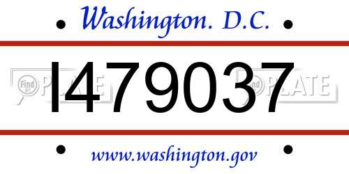 I479037 District Of Columbia License Plate