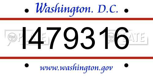 I479316 District Of Columbia License Plate