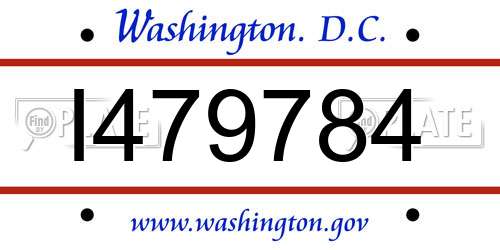 I479784 District Of Columbia License Plate