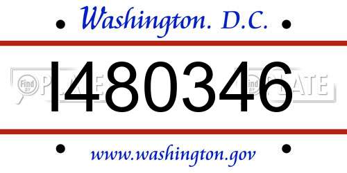 I480346 District Of Columbia License Plate