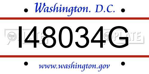 I48034G District Of Columbia License Plate