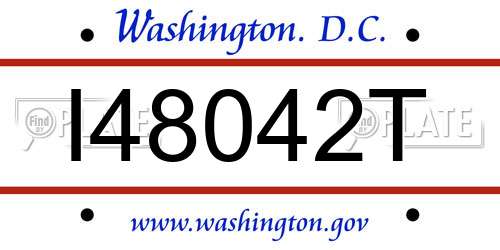 I48042T District Of Columbia License Plate