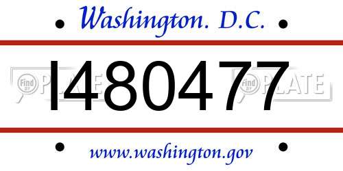I480477 District Of Columbia License Plate
