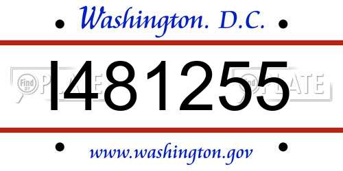 I481255 District Of Columbia License Plate