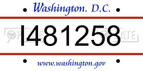 I481258 District Of Columbia License Plate