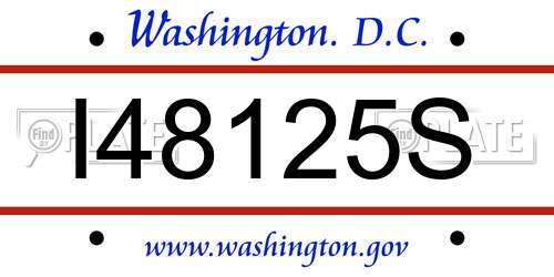 I48125S District Of Columbia License Plate