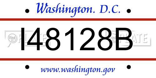 I48128B District Of Columbia License Plate