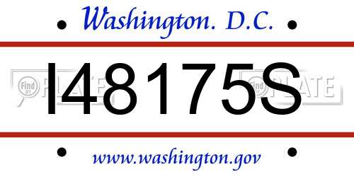 I48175S District Of Columbia License Plate