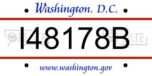 I48178B District Of Columbia License Plate