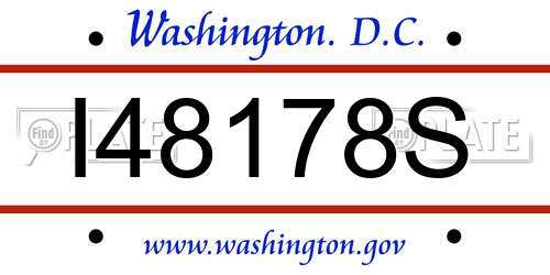 I48178S District Of Columbia License Plate