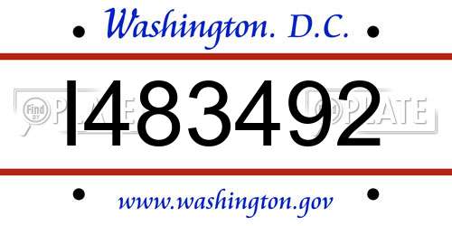I483492 District Of Columbia License Plate