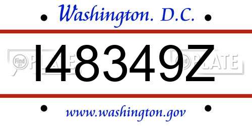 I48349Z District Of Columbia License Plate