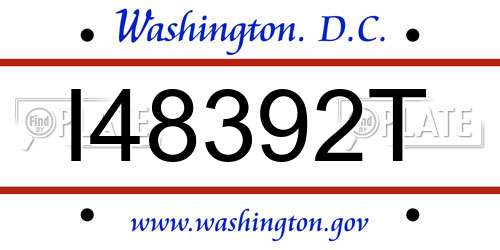 I48392T District Of Columbia License Plate