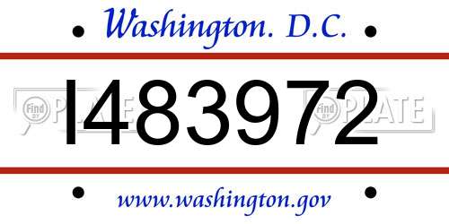 I483972 District Of Columbia License Plate