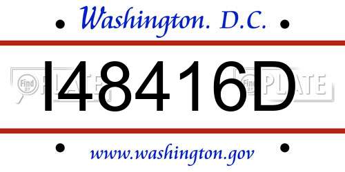 I48416D District Of Columbia License Plate