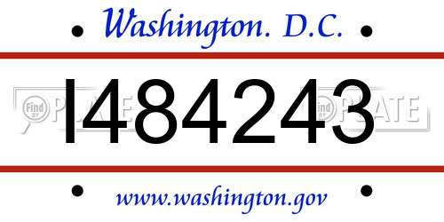 I484243 District Of Columbia License Plate