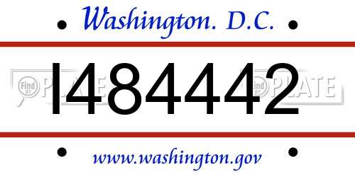 I484442 District Of Columbia License Plate