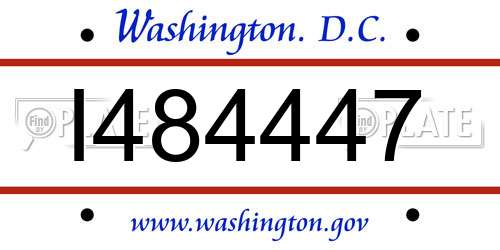 I484447 District Of Columbia License Plate