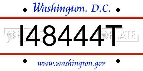 I48444T District Of Columbia License Plate