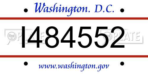 I484552 District Of Columbia License Plate