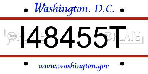 I48455T District Of Columbia License Plate