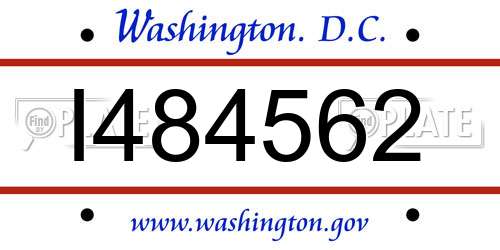 I484562 District Of Columbia License Plate