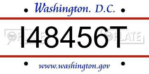 I48456T District Of Columbia License Plate