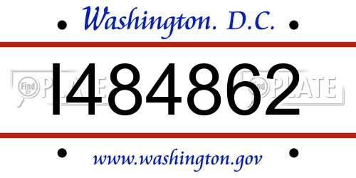 I484862 District Of Columbia License Plate