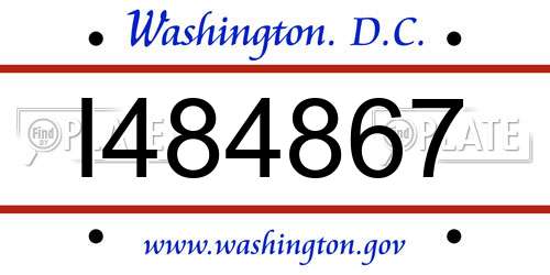 I484867 District Of Columbia License Plate
