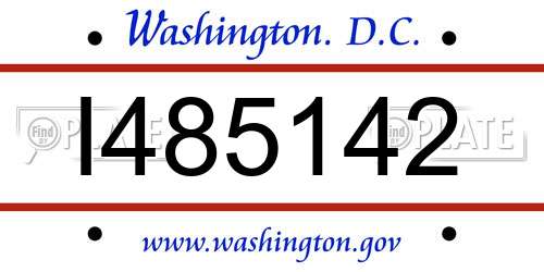 I485142 District Of Columbia License Plate