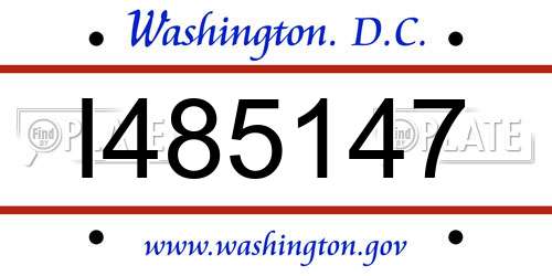 I485147 District Of Columbia License Plate