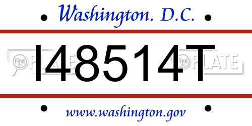 I48514T District Of Columbia License Plate