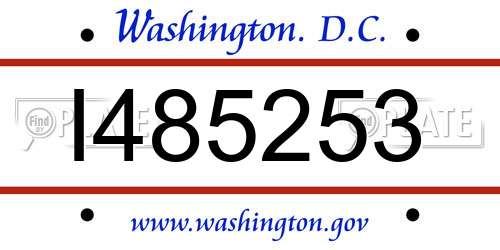 I485253 District Of Columbia License Plate