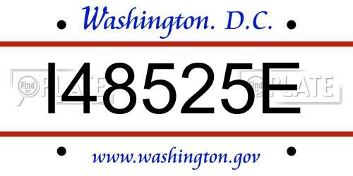 I48525E District Of Columbia License Plate