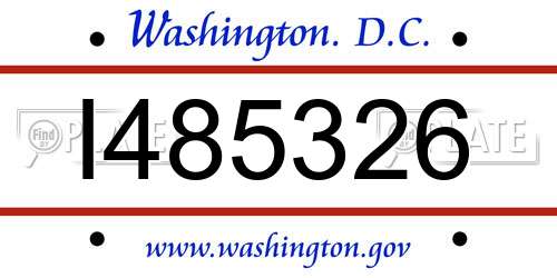 I485326 District Of Columbia License Plate