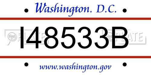 I48533B District Of Columbia License Plate