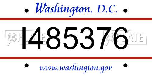 I485376 District Of Columbia License Plate