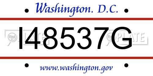I48537G District Of Columbia License Plate