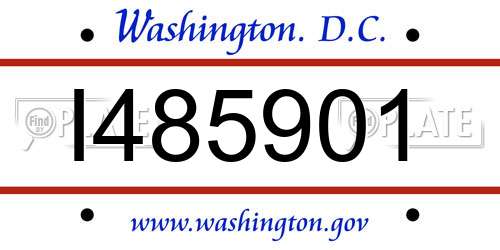 I485901 District Of Columbia License Plate