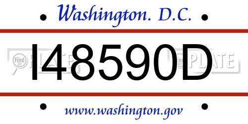 I48590D District Of Columbia License Plate