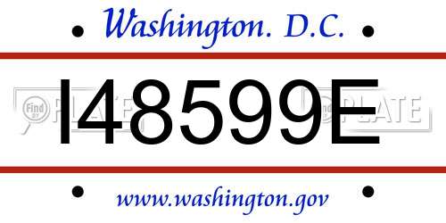 I48599E District Of Columbia License Plate