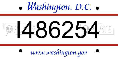 I486254 District Of Columbia License Plate