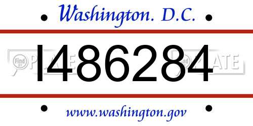 I486284 District Of Columbia License Plate