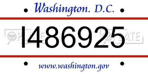I486925 District Of Columbia License Plate